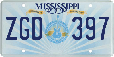 MS license plate ZGD397