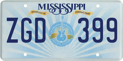 MS license plate ZGD399