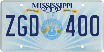MS license plate ZGD400