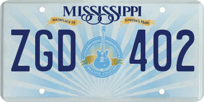 MS license plate ZGD402