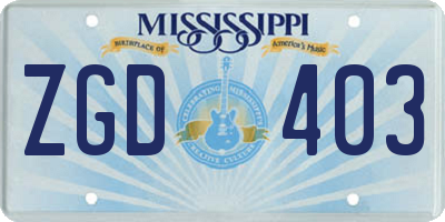 MS license plate ZGD403