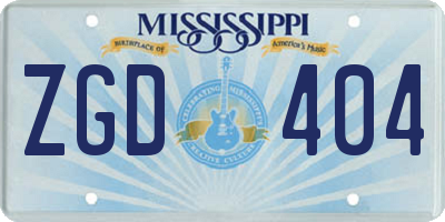 MS license plate ZGD404