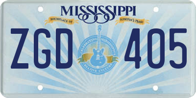 MS license plate ZGD405