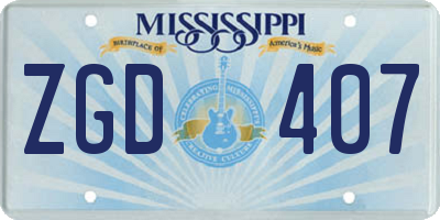 MS license plate ZGD407