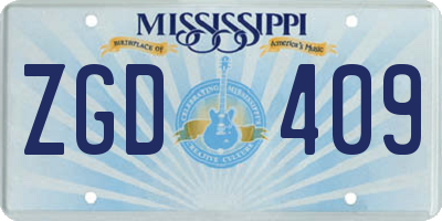 MS license plate ZGD409