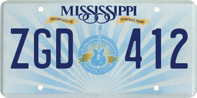 MS license plate ZGD412