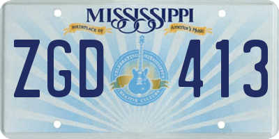 MS license plate ZGD413