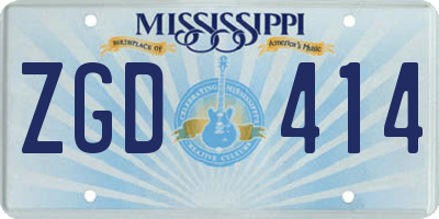 MS license plate ZGD414