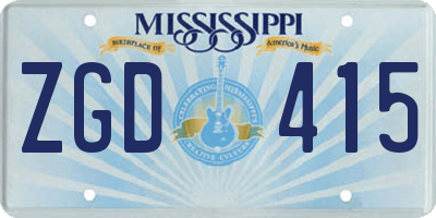 MS license plate ZGD415