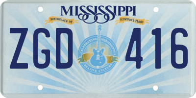 MS license plate ZGD416