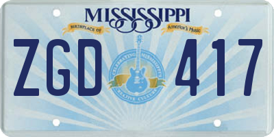 MS license plate ZGD417