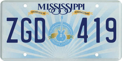 MS license plate ZGD419