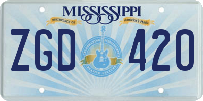 MS license plate ZGD420