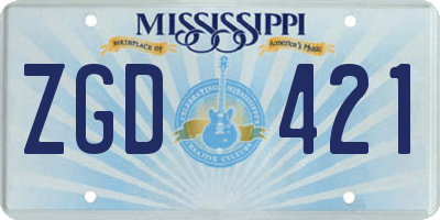 MS license plate ZGD421