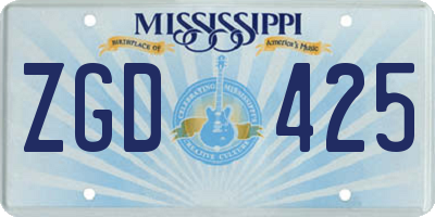 MS license plate ZGD425