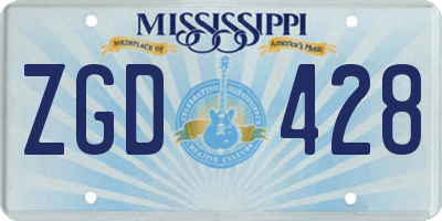 MS license plate ZGD428