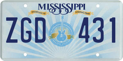 MS license plate ZGD431