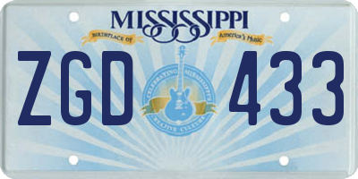 MS license plate ZGD433