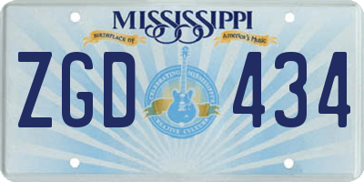 MS license plate ZGD434