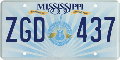 MS license plate ZGD437