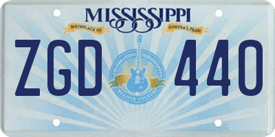 MS license plate ZGD440