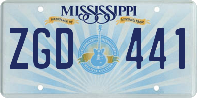 MS license plate ZGD441