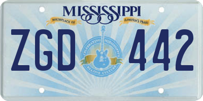 MS license plate ZGD442