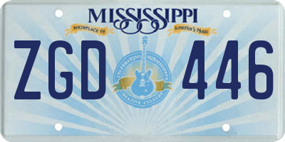 MS license plate ZGD446