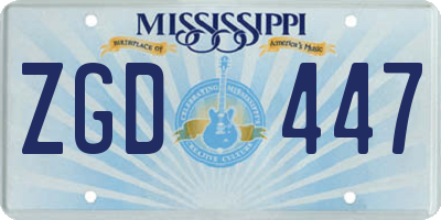 MS license plate ZGD447