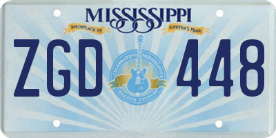 MS license plate ZGD448