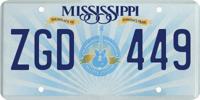 MS license plate ZGD449
