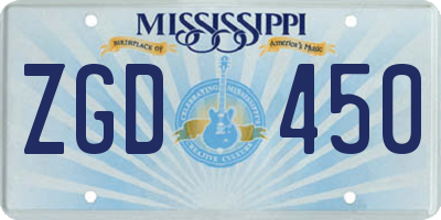 MS license plate ZGD450