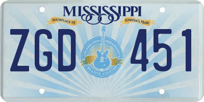 MS license plate ZGD451