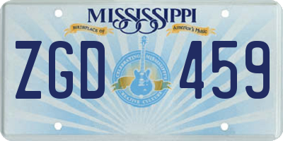 MS license plate ZGD459