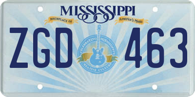 MS license plate ZGD463