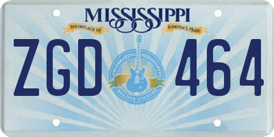 MS license plate ZGD464