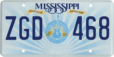 MS license plate ZGD468
