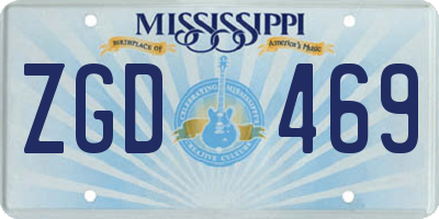MS license plate ZGD469