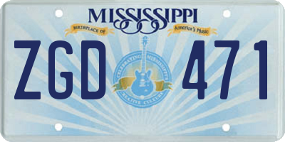 MS license plate ZGD471