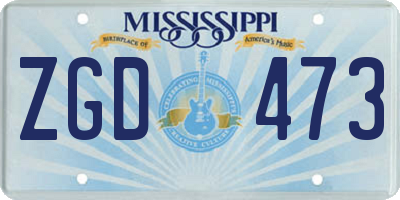 MS license plate ZGD473