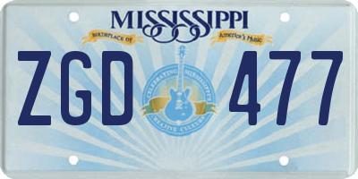 MS license plate ZGD477