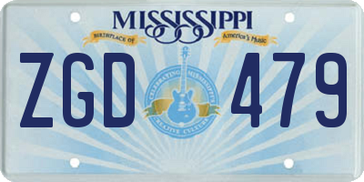 MS license plate ZGD479
