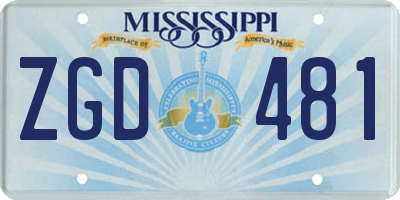 MS license plate ZGD481