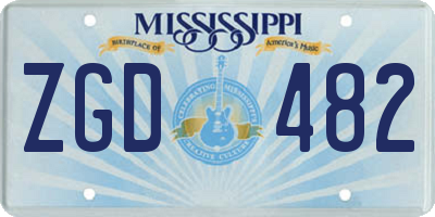 MS license plate ZGD482