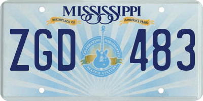 MS license plate ZGD483
