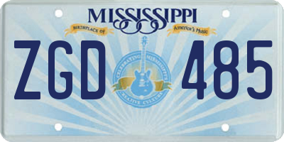 MS license plate ZGD485