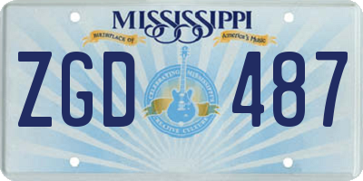 MS license plate ZGD487