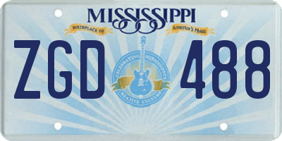 MS license plate ZGD488
