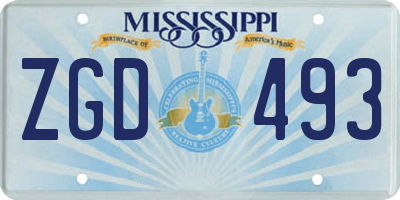 MS license plate ZGD493
