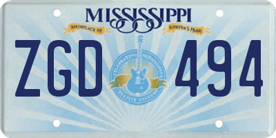 MS license plate ZGD494